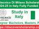 Politecnico Di Milano Scholarship 2024 in Italy Application - How To Apply