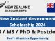 New Zealand Government Scholarship 2024